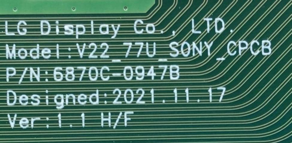 T-CON PARA TV SONY BRAVIA OLED / NUMERO DE PARTE 6871L-6999B / 6870C-0947B / 6999B / PANEL YDCM077UNG11 / MODELO XR-77A80K  / XR77A80K - Imagen 3